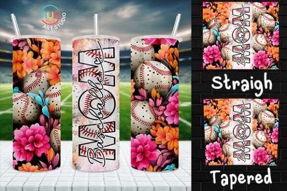 Download Baseball Mom Floral Tumbler,Gift for Mom - Premium Bundle