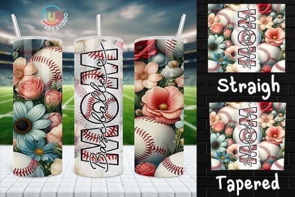 Download Baseball Mom Floral Tumbler,Gift for Mom - Premium Bundle