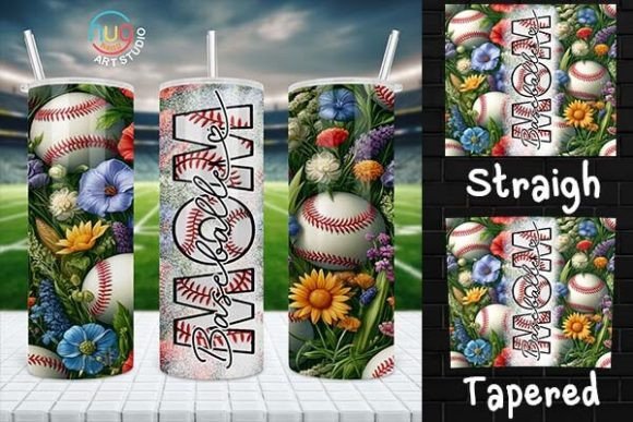 Download Baseball Mom Floral Tumbler,Gift for Mom - Premium Bundle