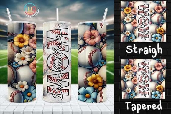 Download Baseball Mom Floral Tumbler,Gift for Mom - Premium Bundle